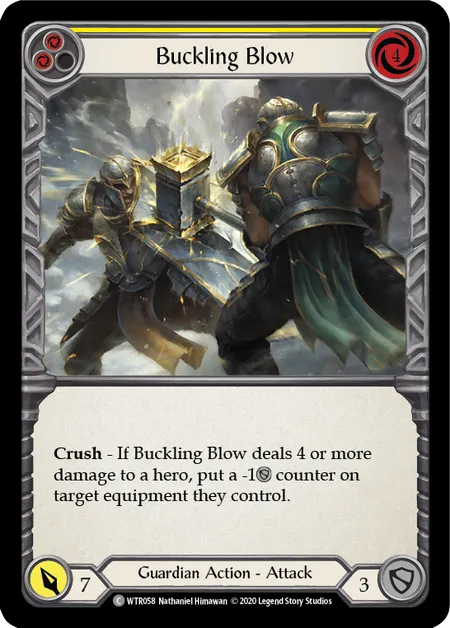 (WTR058) Flesh & Blood TCG Welcome to Rathe - Unlimited Single: Buckling Blow (Yellow) (Regular)  Common