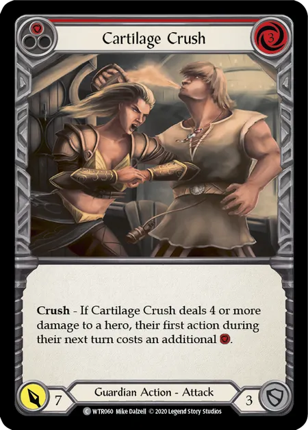 (WTR060) Flesh & Blood TCG Welcome to Rathe - Unlimited Single: Cartilage Crush (Red) (Rainbow Foil)  Common