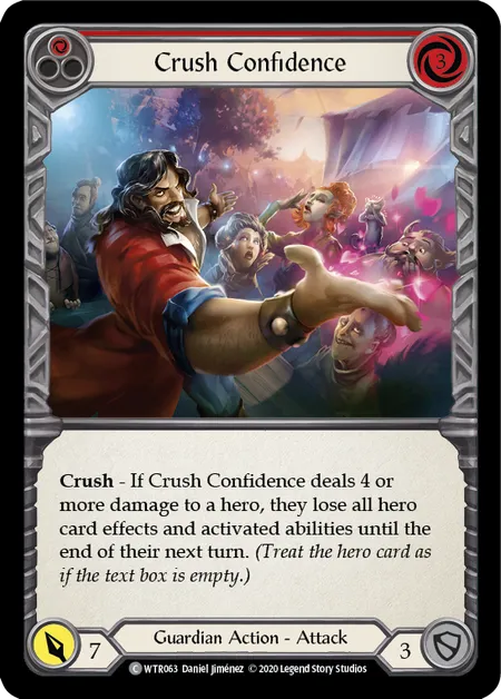 (WTR063) Flesh & Blood TCG Welcome to Rathe - Unlimited Single: Crush Confidence (Red) (Rainbow Foil)  Common