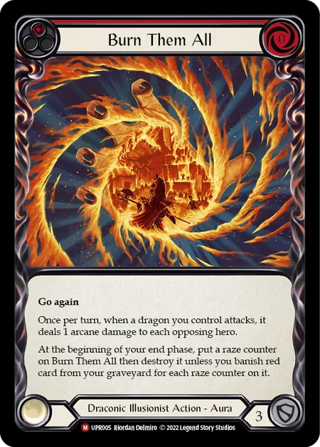 (UPR005) Flesh & Blood TCG Uprising Single: Burn Them All (Rainbow Foil)  Majestic