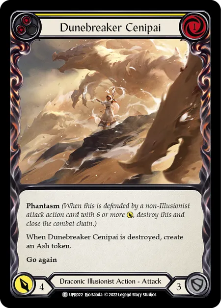 (UPR022) Flesh & Blood TCG Uprising Single: Dunebreaker Cenipai (Yellow) (Rainbow Foil)  Common