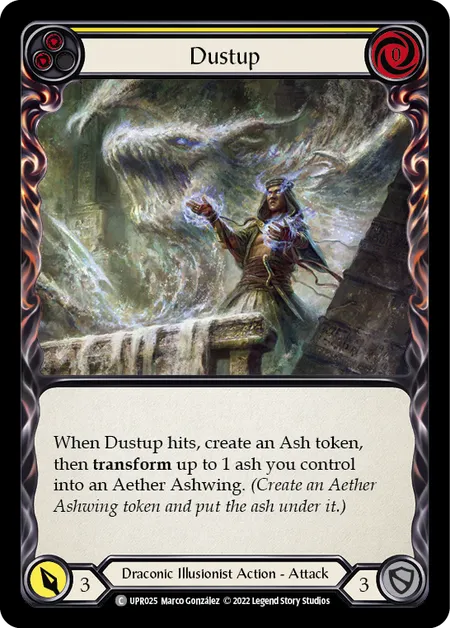 (UPR025) Flesh & Blood TCG Uprising Single: Dustup (Yellow) (Rainbow Foil)  Common