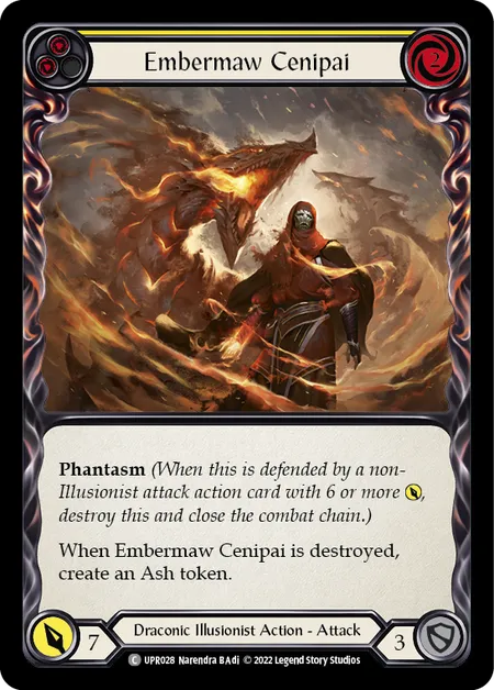 (UPR028) Flesh & Blood TCG Uprising Single: Embermaw Cenipai (Yellow) (Regular)  Common