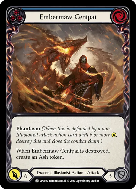 (UPR029) Flesh & Blood TCG Uprising Single: Embermaw Cenipai (Blue) (Rainbow Foil)  Common