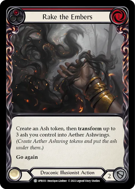 (UPR033) Flesh & Blood TCG Uprising Single: Rake the Embers (Red) (Rainbow Foil)  Common