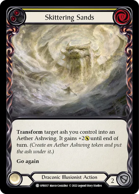 (UPR037) Flesh & Blood TCG Uprising Single: Skittering Sands (Yellow) (Rainbow Foil)  Common