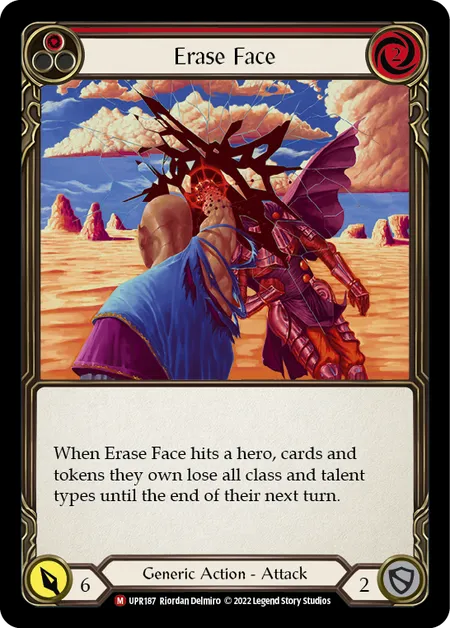 (UPR187) Flesh & Blood TCG Uprising Single: Erase Face (Regular)  Majestic