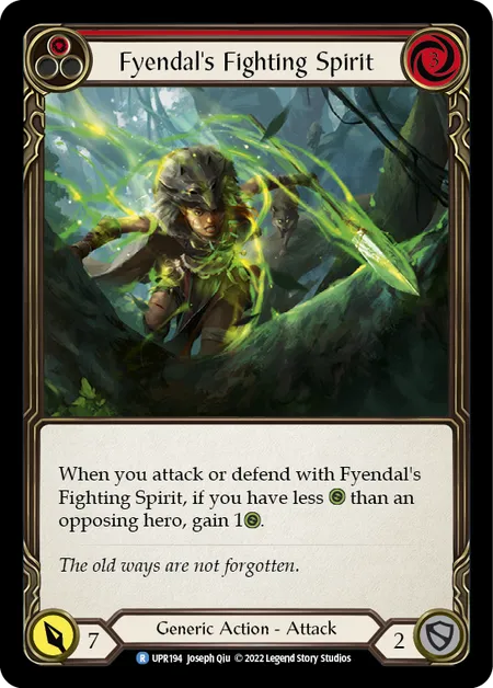 (UPR194) Flesh & Blood TCG Uprising Single: Fyendal's Fighting Spirit (Red) (Rainbow Foil)  Rare