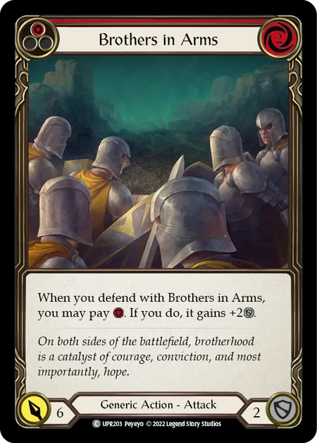 (UPR203) Flesh & Blood TCG Uprising Single: Brothers in Arms (Red) (Rainbow Foil)  Common