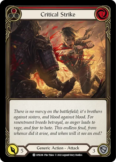 (UPR206) Flesh & Blood TCG Uprising Single: Critical Strike (Red) (Rainbow Foil)  Common