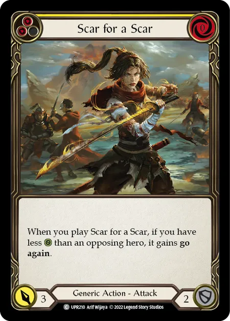 (UPR210) Flesh & Blood TCG Uprising Single: Scar for a Scar (Yellow) (Regular)  Common