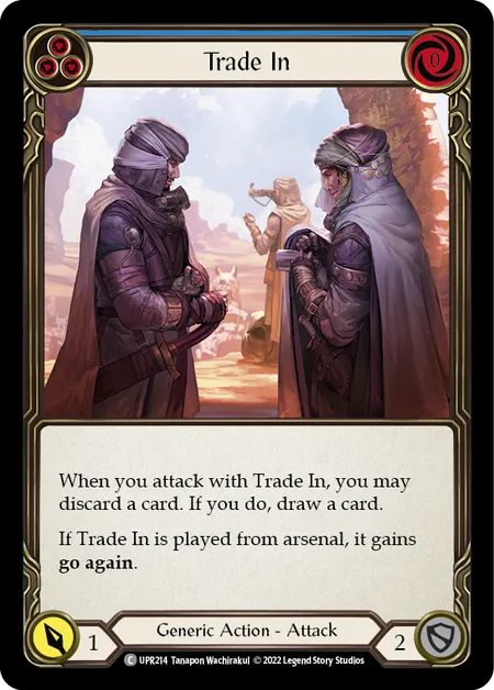 (UPR214) Flesh & Blood TCG Uprising Single: Trade In (Blue) (Rainbow Foil)  Common