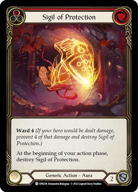 (UPR218) Flesh & Blood TCG Uprising Single: Sigil of Protection (Red) (Rainbow Foil)  Common