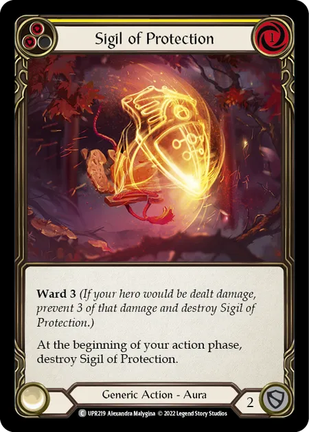 (UPR219) Flesh & Blood TCG Uprising Single: Sigil of Protection (Yellow) (Rainbow Foil)  Common