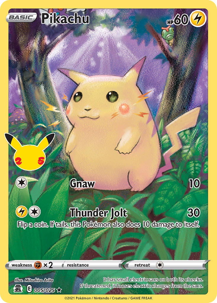 (005/025) Pokemon TCG Celebrations Single: Pikachu  Holo Rare