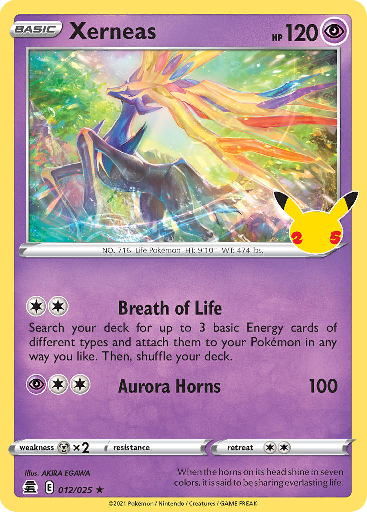 (012/025) Pokemon TCG Celebrations Single: Xerneas  Holo Rare