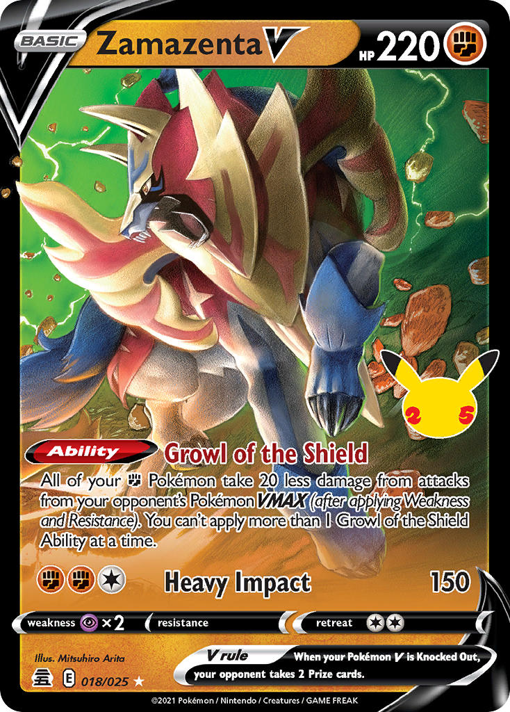 (018/025) Pokemon TCG Celebrations Single: Zamazenta V  Ultra Rare