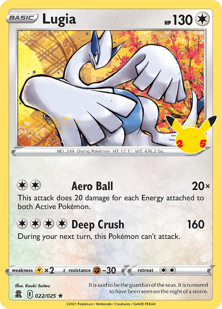 (022/025) Pokemon TCG Celebrations Single: Lugia  Holo Rare