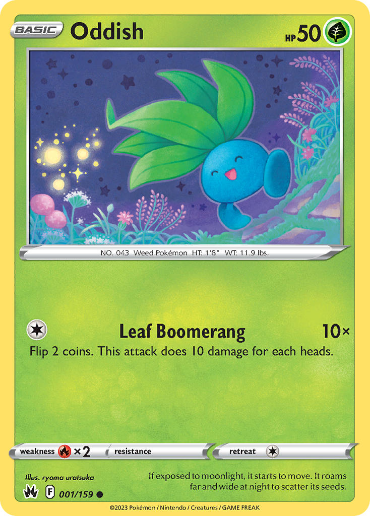 (001/159) Pokemon TCG Crown Zenith Single: Oddish  Common