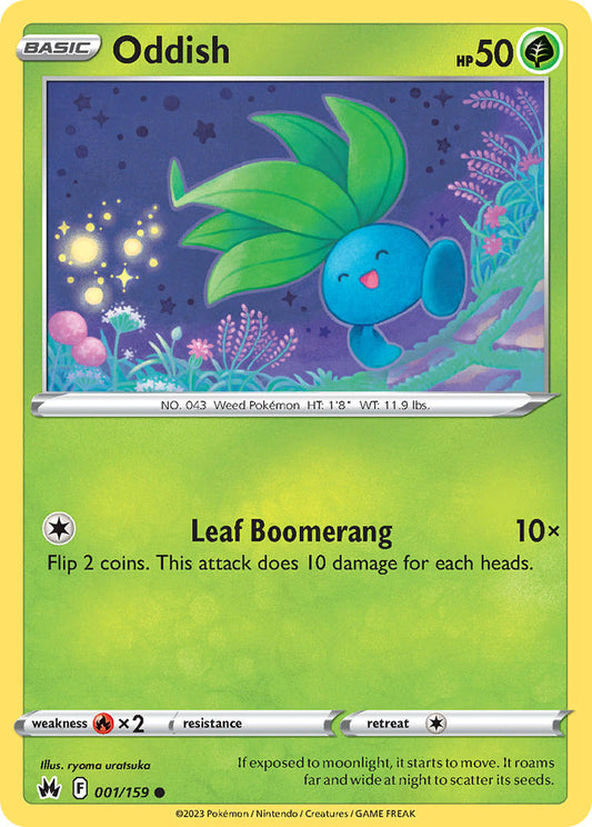 (001/159) Pokemon TCG Crown Zenith Single: Oddish Reverse Holo Common