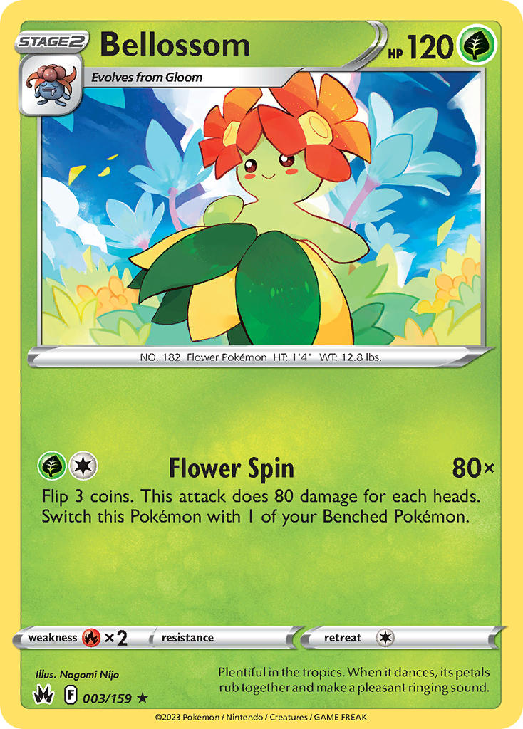 (003/159) Pokemon TCG Crown Zenith Single: Bellossom Reverse Holo Rare