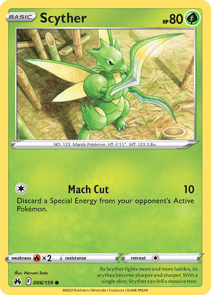 (006/159) Pokemon TCG Crown Zenith Single: Scyther  Common