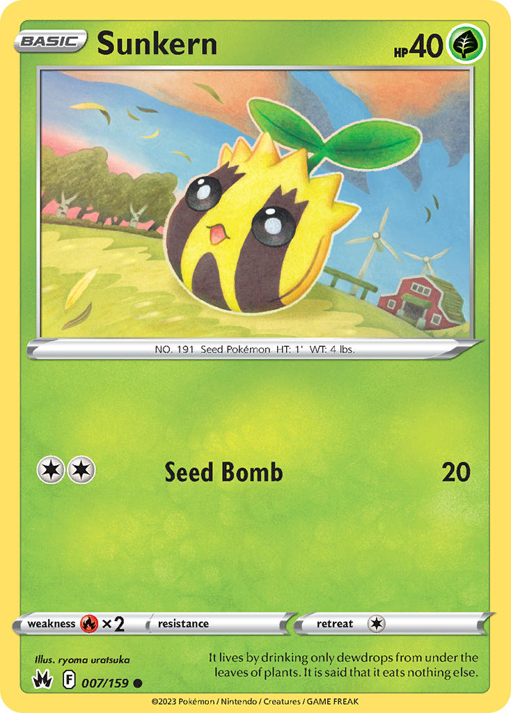 (007/159) Pokemon TCG Crown Zenith Single: Sunkern  Common