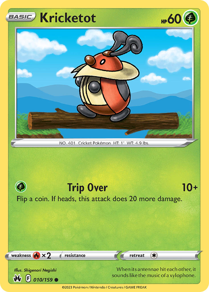 (010/159) Pokemon TCG Crown Zenith Single: Kricketot  Common