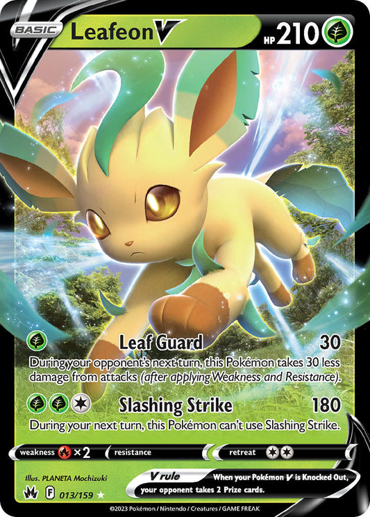 (013/159) Pokemon TCG Crown Zenith Single: Leafeon V  Ultra Rare