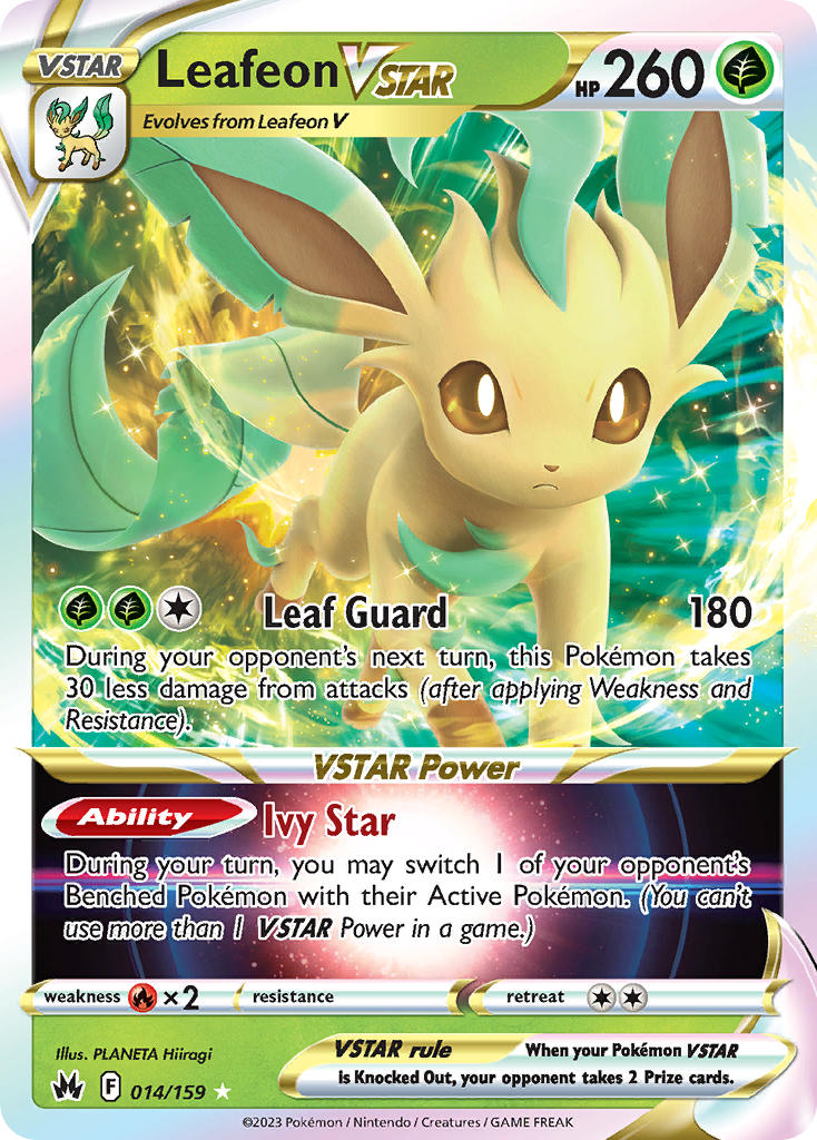 (014/159) Pokemon TCG Crown Zenith Single: Leafeon VSTAR  Ultra Rare