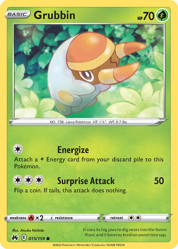 (015/159) Pokemon TCG Crown Zenith Single: Grubbin  Common