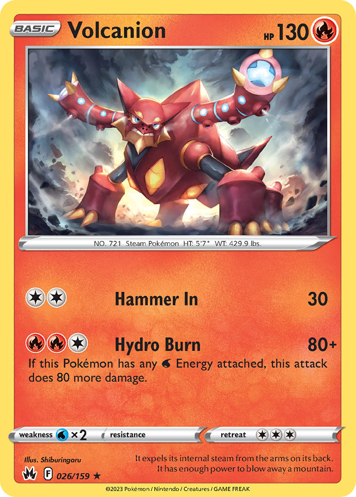 (026/159) Pokemon TCG Crown Zenith Single: Volcanion Reverse Holo Holo Rare