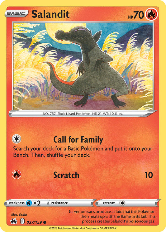 (027/159) Pokemon TCG Crown Zenith Single: Salandit  Common