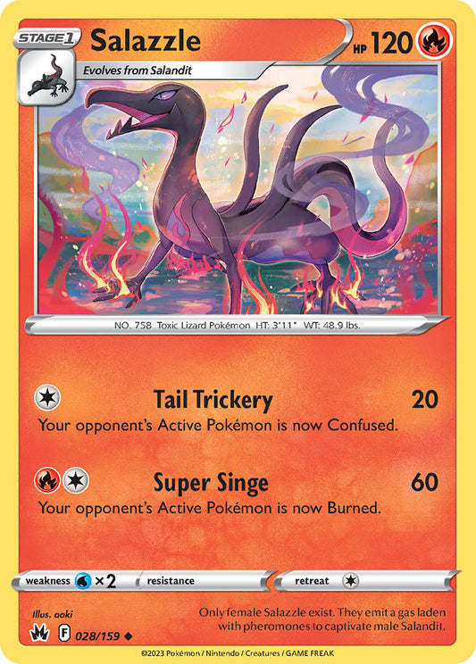 (028/159) Pokemon TCG Crown Zenith Single: Salazzle Reverse Holo Uncommon