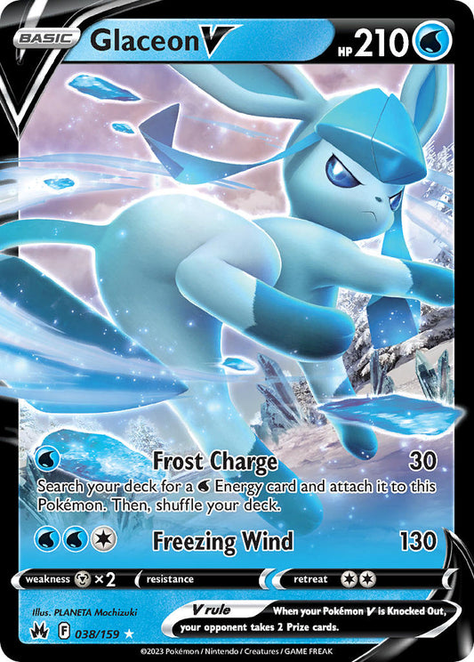 (038/159) Pokemon TCG Crown Zenith Single: Glaceon V  Ultra Rare