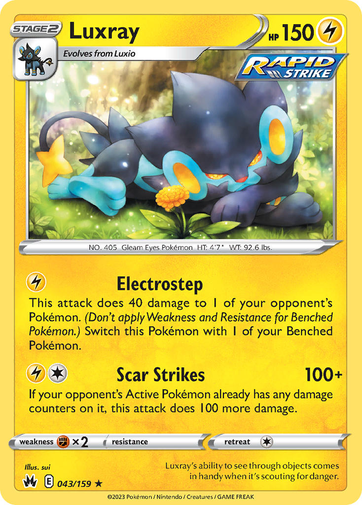 (043/159) Pokemon TCG Crown Zenith Single: Luxray  Rare