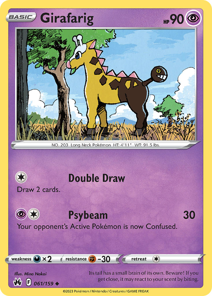 (061/159) Pokemon TCG Crown Zenith Single: Girafarig Reverse Holo Uncommon