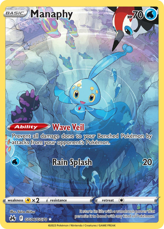 (GG06/GG70) Pokemon TCG Crown Zenith Single: Manaphy  Holo Rare