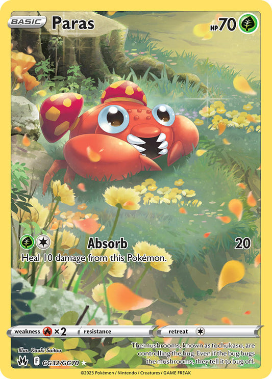 (GG32/GG70) Pokemon TCG Crown Zenith Single: Paras  Holo Rare