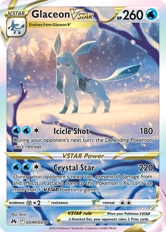 (GG40/GG70) Pokemon TCG Crown Zenith Single: Glaceon VSTAR  Ultra Rare