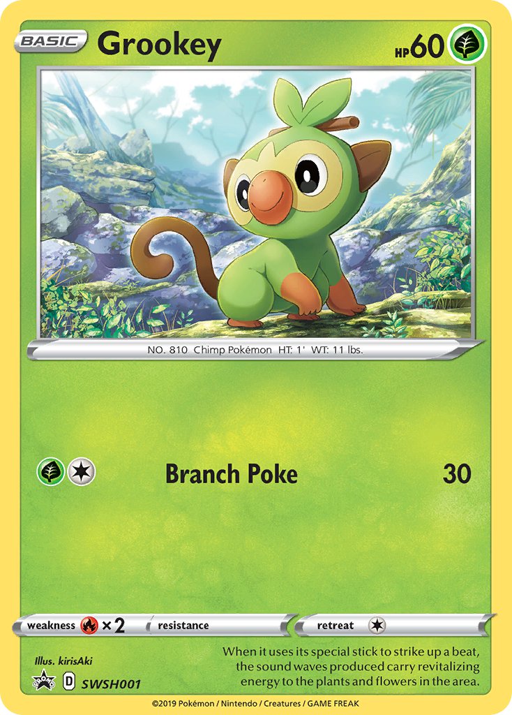 (001) Pokemon TCG SWSH Black Star Promos Single: Grookey  Promo