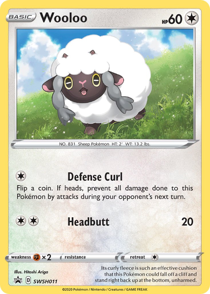 (011) Pokemon TCG SWSH Black Star Promos Single: Wooloo  Promo