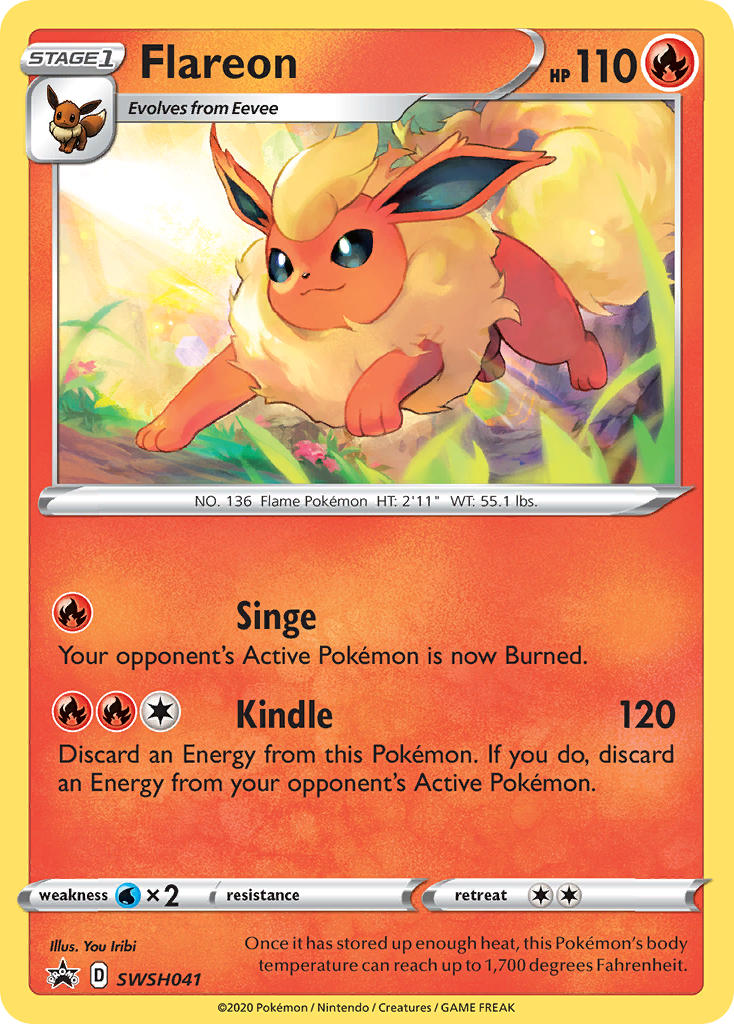 (041) Pokemon TCG SWSH Black Star Promos Single: Flareon  Promo