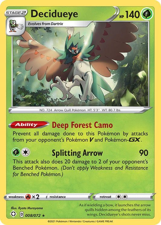 (008/072) Pokemon TCG Shining Fates Single: Decidueye  Holo Rare