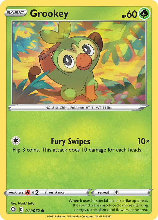 (011/072) Pokemon TCG Shining Fates Single: Grookey  Common