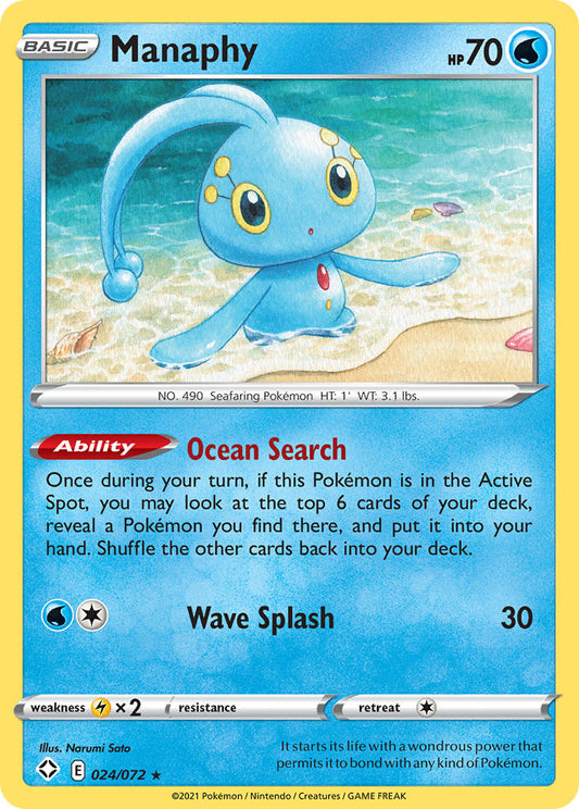 (024/072) Pokemon TCG Shining Fates Single: Manaphy  Rare