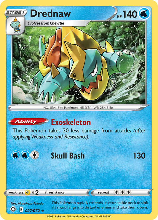 (027/072) Pokemon TCG Shining Fates Single: Drednaw  Rare