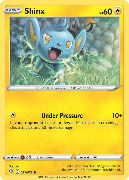 (031/072) Pokemon TCG Shining Fates Single: Shinx  Common