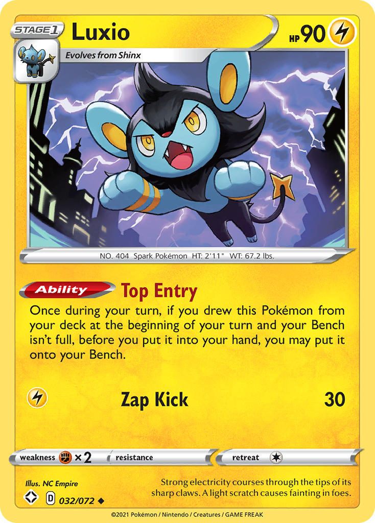 (032/072) Pokemon TCG Shining Fates Single: Luxio  Uncommon