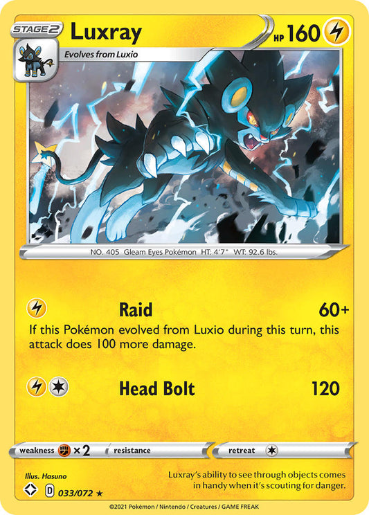 (033/072) Pokemon TCG Shining Fates Single: Luxray  Holo Rare